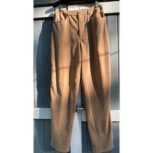 Talbots Womens Camel Tan Sueded Stretch High Waisted Straight Leg Pants Size 10